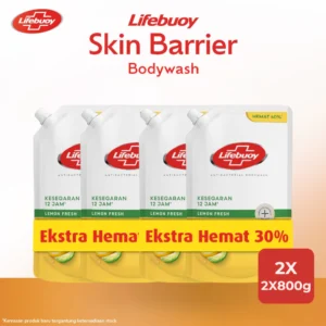 [LEBIH HEMAT 30%] Lifebuoy Sabun Mandi Cair Anti Bacterial Body Wash Lemon Fresh 100% Lebih Kuat Lawan Kuman, Kesegaran 12 Jam