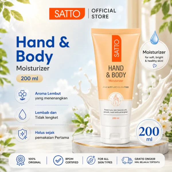 Kulit Lembap, Harum Lebih Lama ✨ — Satto Hand & Body Moisturizer 200ml
