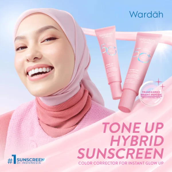 Buy 1 take 1, Wardah UV Shield Tinted Tone Up Sunscreen SPF 50+ PA+++ 30ml - Mencerahkan Wajah, Meratakan Warna, Ringan