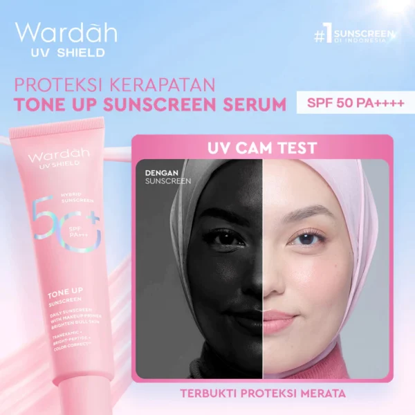 Buy 1 take 1, Wardah UV Shield Tinted Tone Up Sunscreen SPF 50+ PA+++ 30ml - Mencerahkan Wajah, Meratakan Warna, Ringan